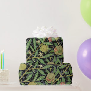 Morris Black Background Antique Pomegrana Muster Geschenkpapier