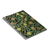 Morris Black Background Antique Pomegrana Muster Notizblock (Rechte Seite)