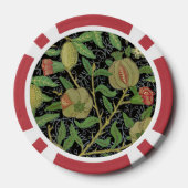 Morris Black Background Antique Pomegrana Muster Pokerchips (Rückseite)
