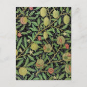 Morris Black Background Antique Pomegrana Muster Postkarte (Vorderseite)