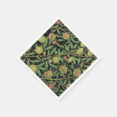 Morris Black Background Antique Pomegrana Muster Serviette (Ecke)