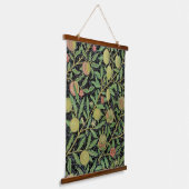 Morris Black Background Antique Pomegrana Muster Wandteppich Mit Holzrahmen (Gewinkelt)