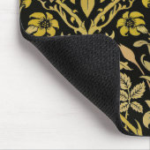 Morris Black Background Rose & Lily Blume Pattern Mousepad (Ecke)