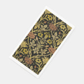 Morris Black Background Rose & Lily Blume Pattern Serviette (Ecke)