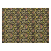 Morris Black Background Rose & Lily Blume Pattern Tischdecke (Vorderseite (Horizontal))