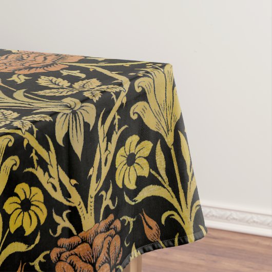 Morris Black Background Rose & Lily Blume Pattern Tischdecke (Beispiel)