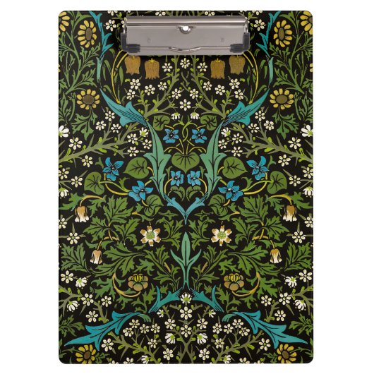 Morris Black Background Vintag Blackthorn Muster Klemmbrett (Vorderseite)