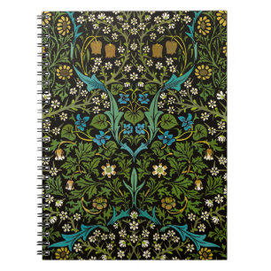 Morris Black Background Vintag Blackthorn Muster Notizblock