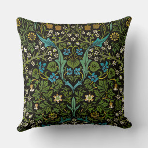 Morris Black Hintergrund Vintage Blackthorn Muster Kissen