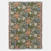 Morris BlackBackground 1896 Compton Floral Pattern Decke (Vorderseite Vertikal)