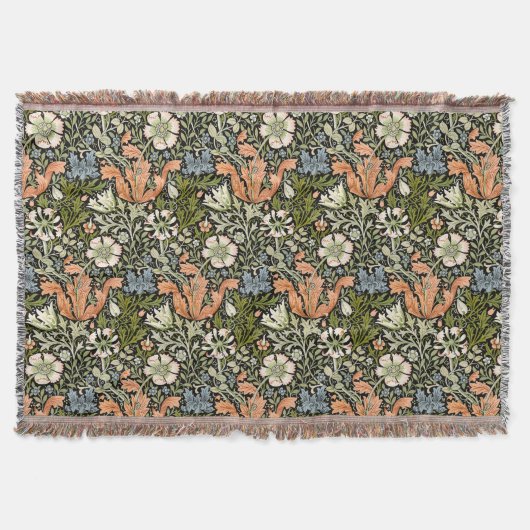 Morris BlackBackground 1896 Compton Floral Pattern Decke (Vorderseite)