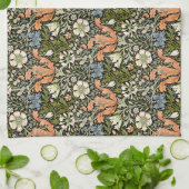 Morris BlackBackground 1896 Compton Floral Pattern Geschirrtuch (Gefaltet)