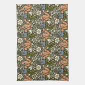 Morris BlackBackground 1896 Compton Floral Pattern Geschirrtuch (Vertikal)