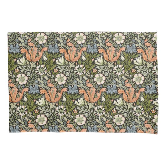 Morris BlackBackground 1896 Compton Floral Pattern Kissenbezug (Vorderseite)
