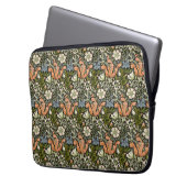 Morris BlackBackground 1896 Compton Floral Pattern Laptopschutzhülle (Vorderseite Links)