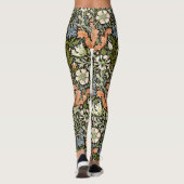 Morris BlackBackground 1896 Compton Floral Pattern Leggings (Rückseite)