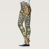 Morris BlackBackground 1896 Compton Floral Pattern Leggings (Links)