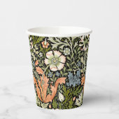 Morris BlackBackground 1896 Compton Floral Pattern Pappbecher (Links)