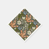 Morris BlackBackground 1896 Compton Floral Pattern Serviette (Ecke)