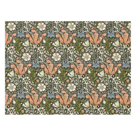 Morris BlackBackground 1896 Compton Floral Pattern Tischdecke (Vorderseite (Horizontal))