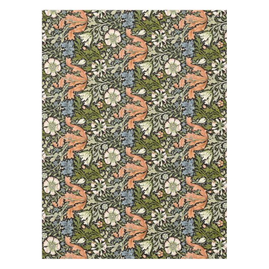 Morris BlackBackground 1896 Compton Floral Pattern Tischdecke (Vorderseite)