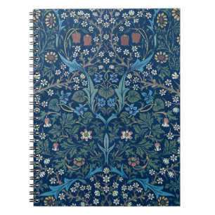 Morris Blau Hintergrund Vintage Blackthorn Muster Notizblock