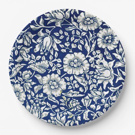 Morris - Blaue Malve, beliebtes Muster Pappteller (Vorderseite)