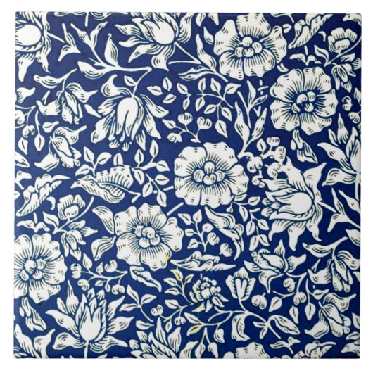 Morris - Blaue Malve Fliese (Vorderseite)