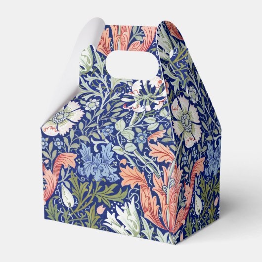 Morris Blue Background 1896 Compton Floral Pattern Geschenkschachtel (Rückseite)