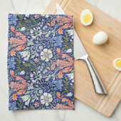 Morris Blue Background 1896 Compton Floral Pattern Geschirrtuch (Viertel Falte)