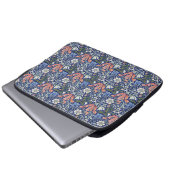 Morris Blue Background 1896 Compton Floral Pattern Laptopschutzhülle (Vorne Knopf)