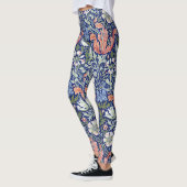 Morris Blue Background 1896 Compton Floral Pattern Leggings (Links)