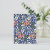 Morris Blue Background 1896 Compton Floral Pattern Postkarte (Stehend Vorderseite)