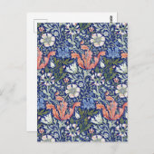 Morris Blue Background 1896 Compton Floral Pattern Postkarte (Vorne/Hinten)