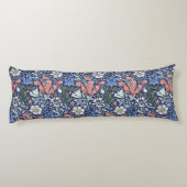 Morris Blue Background 1896 Compton Floral Pattern Seitenschläferkissen (Rückseite)