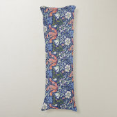 Morris Blue Background 1896 Compton Floral Pattern Seitenschläferkissen (Vorderseite Vertikal)