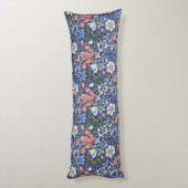 Morris Blue Background 1896 Compton Floral Pattern Seitenschläferkissen (Rückseite (Vertikal))