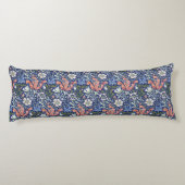 Morris Blue Background 1896 Compton Floral Pattern Seitenschläferkissen (Rückseite)