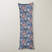 Morris Blue Background 1896 Compton Floral Pattern Seitenschläferkissen (Rückseite (Vertikal))