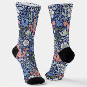 Morris Blue Background 1896 Compton Floral Pattern Socken (Gewinkelt)