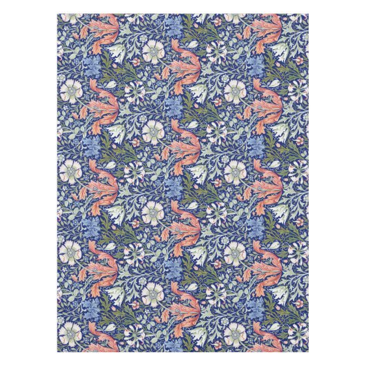 Morris Blue Background 1896 Compton Floral Pattern Tischdecke (Vorderseite)