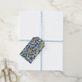 Morris Blue Background Antique Pomegrana Muster Geschenkanhänger (Mit Garn)