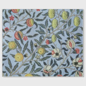 Morris Blue Background Antique Pomegrana Muster Geschenkpapier (Flach)