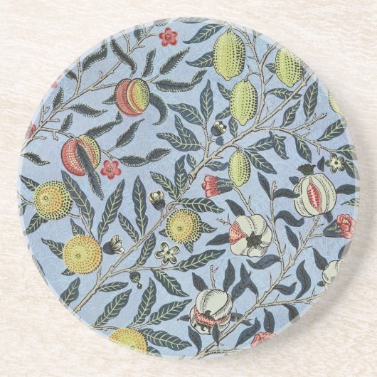 Morris Blue Background Antique Pomegrana Muster Getränkeuntersetzer (Vorne)
