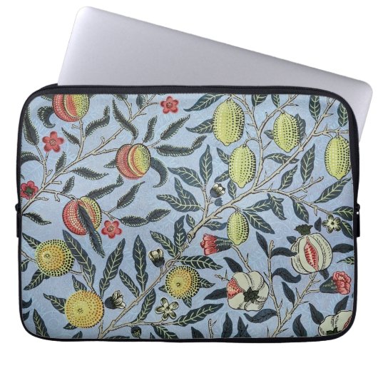 Morris Blue Background Antique Pomegrana Muster Laptopschutzhülle (Vorderseite)