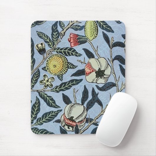 Morris Blue Background Antique Pomegrana Muster Mousepad (Mit Mouse)