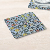 Morris Blue Background Antique Pomegrana Muster Rechteckiger Pappuntersetzer (angewinkelt)