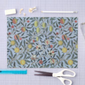 Morris Blue Background Antique Pomegrana Muster Seidenpapier (Handwerk)