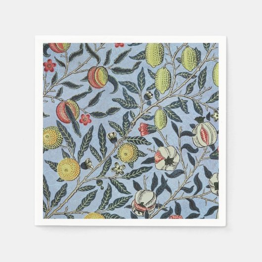 Morris Blue Background Antique Pomegrana Muster Serviette (Vorderseite)