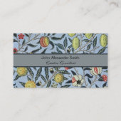 Morris Blue Background Antique Pomegrana Muster Visitenkarte (Vorderseite)